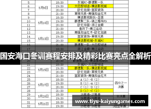 国安海口冬训赛程安排及精彩比赛亮点全解析