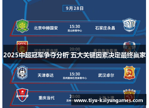 2025中超冠军争夺分析 五大关键因素决定最终赢家