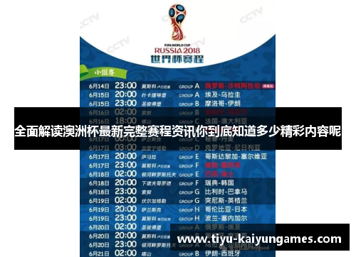 全面解读澳洲杯最新完整赛程资讯你到底知道多少精彩内容呢